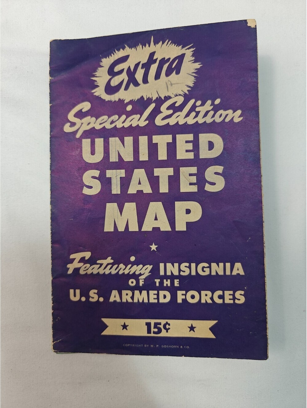 1940's 1950's United States Map U.S. Armed Forces Insignia Vtg